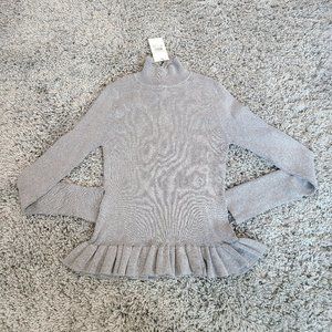 John + Jenn Grey Sweater with peplum waist